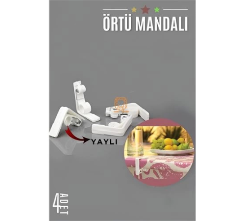 BX Yaylı Masa Örtüsü Mandalı 4 ADET
