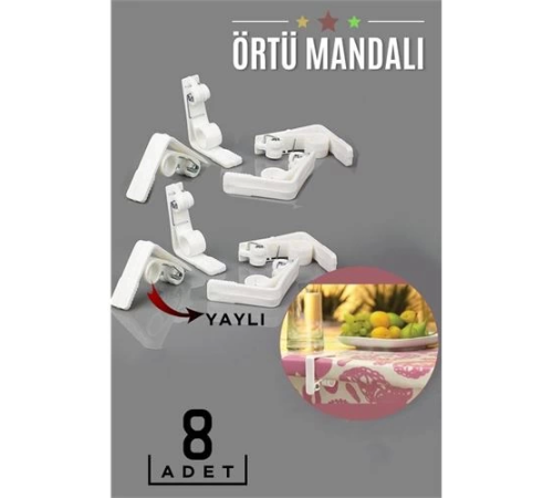 BX Yaylı Masa Örtüsü Mandalı 8 ADET