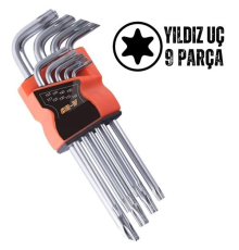 BX Yıldız Torx Combination 9 Parça Alyan Seti