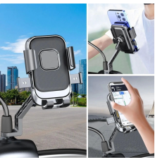 Motor,Motosiklet,Bisiklet ,Scooter İçin 360 Derece Dönebilen Dikiz Aynası Versiyonu Telefon Tutucu Aparat