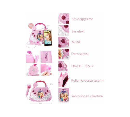 MP3 VE MİKROFONLU PARTİ MÜZİK EL ÇANTASI