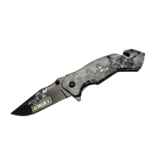 Mtech 4 23 6 Swat Kurtarma / Kamp Çakı 20cm - Yarı Otomatik, Kemerlikli, Cam Kırma Ve İp Kesme Aparatlı
