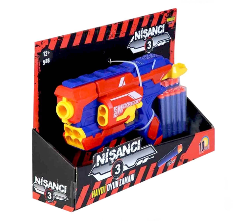 Nişancı 3 Sünger Dart Atan 10 Dartlı Oyuncak