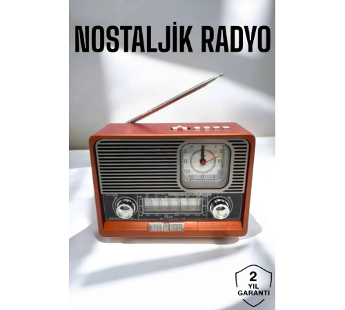 Nostaljik Görünümlü USB Girişli Bluetooth Bağlantılı Radyo