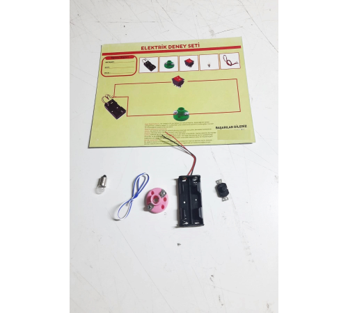 Okul Deney Seti - Elektrik Seti Ampul - Pil Yatağı - Duy -Düğme Seti (336336)