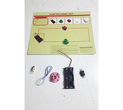 Okul Deney Seti - Elektrik Seti Ampul - Pil Yatağı - Duy -Düğme Seti (336336)