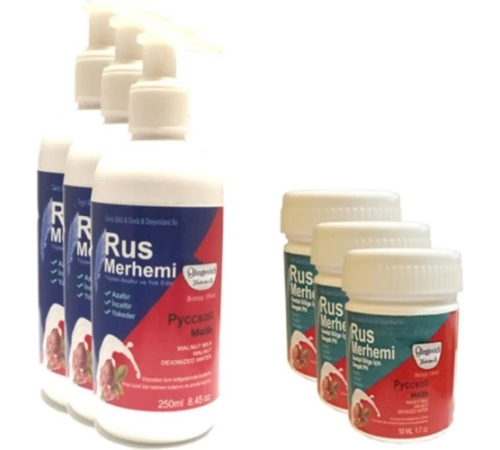 Olegovich Medicine Rus Merhemi Tüy Dökücü 250 ml 3 Adet + Genital Bölge Kremi 50 ml 3 Adet - 000031KI Olegovich Medicine Rus Merhemi Tüy Dökücü 250 ml 3 Adet + Genital Bölge Kremi 50 ml 3 Adet - 000031KI