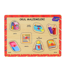 ONY-196-197 Ahşap Tutmalı Okul Malzemeleri -Onyıl Oyuncak