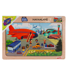 ONY-233-234-235-236 Ahşap Eğitici Puzzle Havaalanı - 1 Adet Stokta Olan Gönderilir