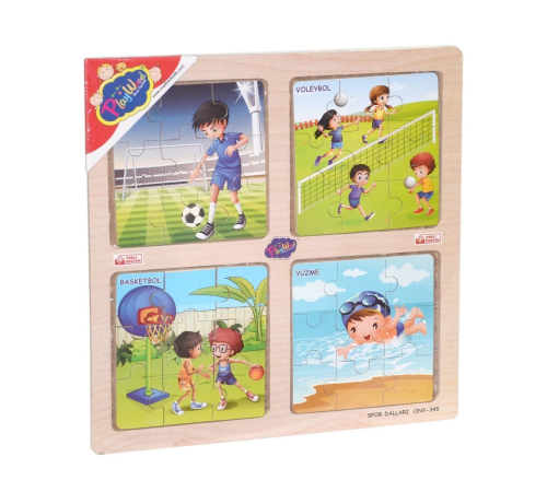 ONY-343/344/345/346 Ahşap Eğitici 4'lü Puzzle -Onyıl ONY-343/344/345/346 Ahşap Eğitici 4'lü Puzzle -Onyıl