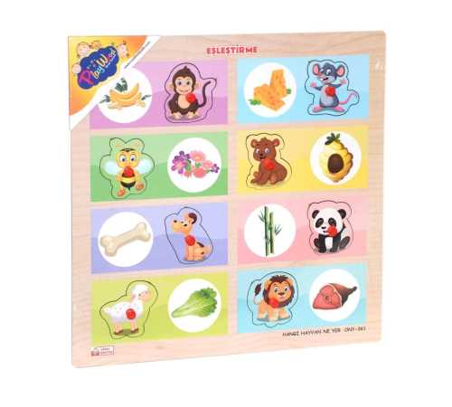 ONY-360-361 Onyıl, Ahşap Tutmalı Eşleştirme - Hangi Hayvan Ne Yer - 1 Adet Fiyatı ONY-360-361 Onyıl, Ahşap Tutmalı Eşleştirme - Hangi Hayvan Ne Yer - 1 Adet Fiyatı