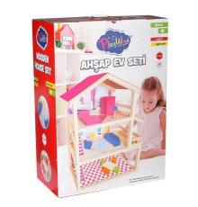 ONY-398 Büyük Ahşap Ev Seti -Onyıl Oyuncak