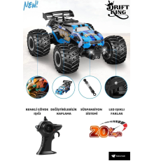 2.4 GHz Uzaktan Kumandalı Şarjlı Led Işıklı Drift Yapan 20 Km Hız Off Road Araba