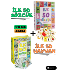 Oyuncak Minik Bebeğimin İlk 50 Sözcük Kartları ve İlk 50 Hayvanlar Kartları Flash Kart 2'li Set