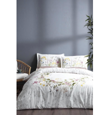 Özdilek Çift Kişilik Ranforce Nevresim Takımı Jardin De Flor Beyaz