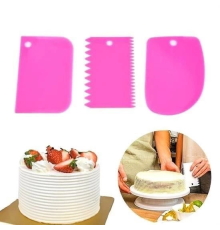 Pasta Hamur Şekillendirici Spatula Kesici Kazıyıcı Dekoratör Set - Stokta Olan Renk Gönderilir