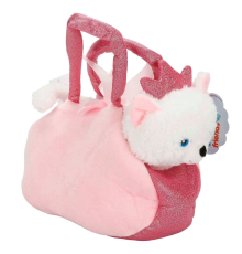 Peluş Kedi Köpek Taşıma Çantalı 20 cm