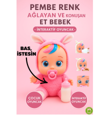 Pembe Kız Ağlayan Ve Konuşan Et Bebek İNTERAKTİF İSTEKLERİNİ YERİNE GETİR BEBEK