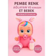Pembe Renk Ağlayan Ve Konuşan Et Bebek İSTEKLİ İNTERAKTİF BEBEK