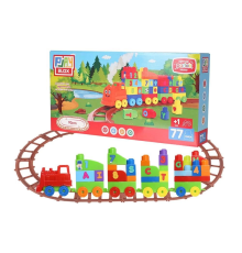 Play Blox Oyuncak Tren Seti 77 Parça Sayılar ve Alfabe Treni Parlak Renkler Mega Blok Seti