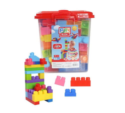 Play Blox Yapı Oyuncakları 83 Parça Kovalı Parlak Renkler Mega Blok Seti 3073