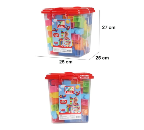 Play Blox Yapı Oyuncakları 83 Parça Kovalı Parlak Renkler Mega Blok Seti 3073