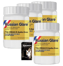 Etkili  Rusian Glare Nano 4 Tane x 50 ml Tüy Dökücü Azaltıcı Krem Rus Merhemi + Yanında Jel - 000031KI