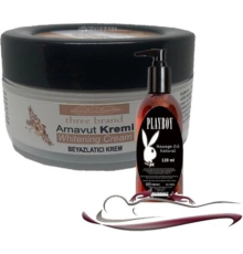 Etkili  Three Brand Whitening Cream 4 Adet Arnavut Kremi 50 ml Aklık Kremi ile 120ML Masaj Yağı