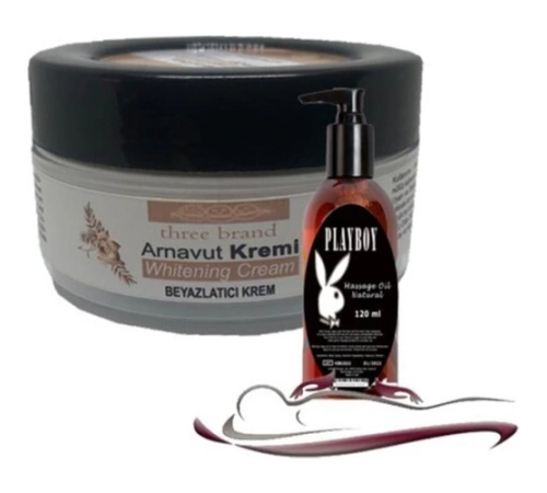 Etkili Three Brand Whitening Cream 4 Adet Arnavut Kremi 50 ml Aklık Kremi ile 120ML Masaj Yağı Etkili Three Brand Whitening Cream 4 Adet Arnavut Kremi 50 ml Aklık Kremi ile 120ML Masaj Yağı