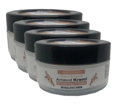 Etkili Three Brand Whitening Cream 4 Adet Arnavut Kremi 50 ml Aklık Kremi ile 120ML Masaj Yağı Etkili Three Brand Whitening Cream 4 Adet Arnavut Kremi 50 ml Aklık Kremi ile 120ML Masaj Yağı