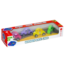 Playwood Ahşap Yarış Arabası 4'lü Paket
