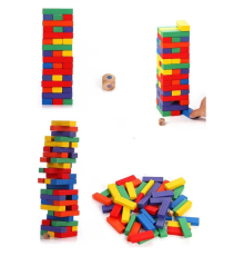 Playwood Renkli Ahşap Denge Oyunu 54 Parça