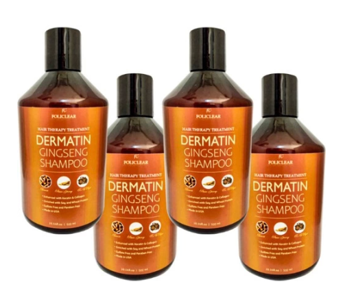 Policlear Dermatin Shampoo Özel Parlak Uzun Güçlü Ginsengli 500 ml x 4 adet