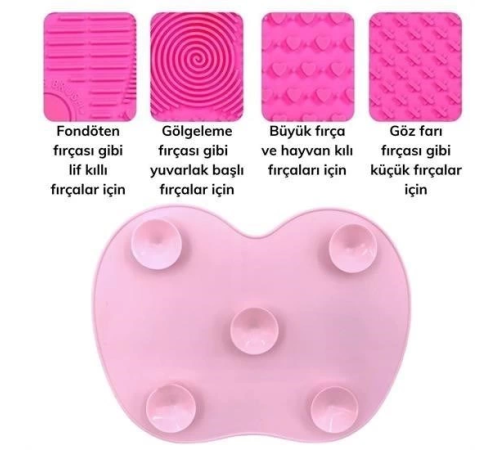 Pratik Kolay Makyaj Fırçası Temizleme Matı Aparatı Aleti Küçük