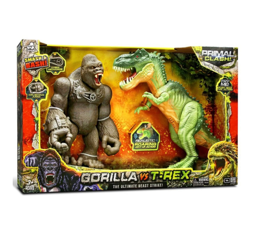 Primal Clash Gorilla vs T-rex Sesli Işıklı Oyun Seti