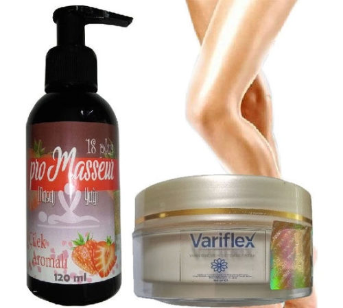 Promasseur Plus Çilek Aromalı Masaj Yağı-Variflex Krem ile Promasseur Plus Çilek Aromalı Masaj Yağı-Variflex Krem ile