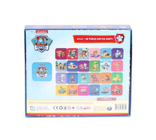 PW7933 Paw Patrol Hafıza Oyunu PW7933 Paw Patrol Hafıza Oyunu