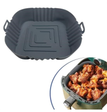 Renkli Isıya Dayanıklı Yıkanılabilir Silikon Fırın  Airfryer Kare Model Pişirme Matı 20 cm