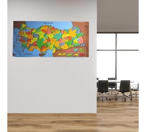 Renkli Türkiye Haritası Manyetik Yapıştırıcı Gerektirmeyen Duvar Stickerı 118 CM * 56 CM Renkli Türkiye Haritası Manyetik Yapıştırıcı Gerektirmeyen Duvar Stickerı 118 CM * 56 CM