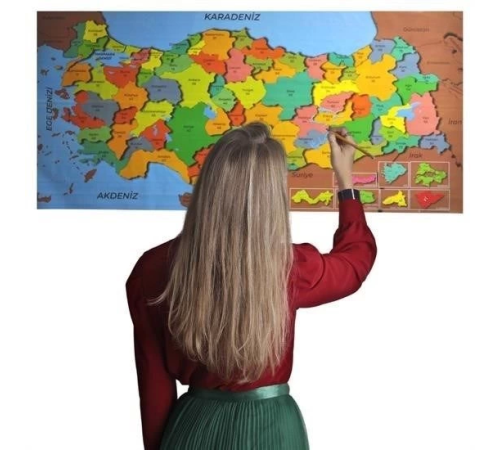 Renkli Türkiye Haritası Manyetik Yapıştırıcı Gerektirmeyen Duvar Stickerı 118 CM * 56 CM Renkli Türkiye Haritası Manyetik Yapıştırıcı Gerektirmeyen Duvar Stickerı 118 CM * 56 CM