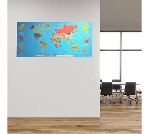 Renkli Atlas Dünya Haritası Manyetik Yapıştırıcı Gerektirmeyen Duvar Stickerı 118 CM * 56 CM Renkli Atlas Dünya Haritası Manyetik Yapıştırıcı Gerektirmeyen Duvar Stickerı 118 CM * 56 CM