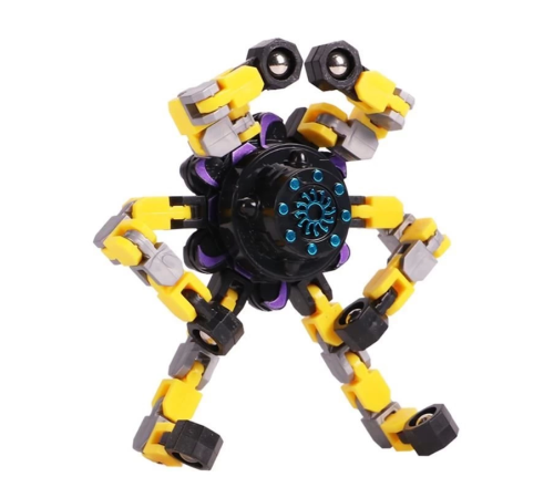 Robota Dönüşen Sarı Stres Çarkı Robota Dönüşen Sarı Stres Çarkı