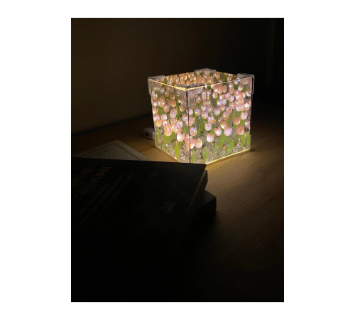 Romantik Sonsuz Laleli Küp Gece Lambası Aydınlatma Dekoratif Masa Lambası DIY Romantik Sonsuz Laleli Küp Gece Lambası Aydınlatma Dekoratif Masa Lambası DIY