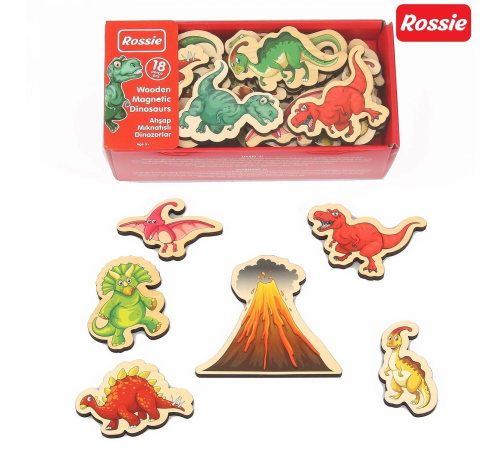 Rossie Mıknatıslı Ahşap Dinozorlar Rossie Mıknatıslı Ahşap Dinozorlar