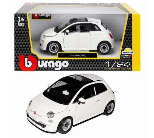 S00022106 BURAGO 1/24 FİAT 500 2007 BEYAZ -SUN