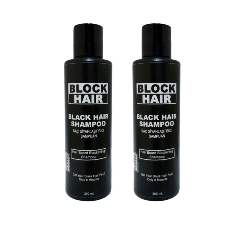 Saçları Siyahlaştıran Block Hair Şampuan 200ml x 2 adet Saçları Siyahlaştıran Block Hair Şampuan 200ml x 2 adet