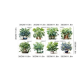 Saksılı Çiçek Tasarımlı 8li Sticker MC-480A