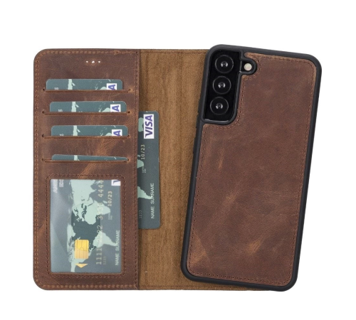 Samsung Galaxy S22 Plus Uyumlu Deri Cüzdanlı Kılıf MWWN G2 Kahve Samsung Galaxy S22 Plus Uyumlu Deri Cüzdanlı Kılıf MWWN G2 Kahve