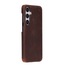 Samsung Galaxy S25 Plus Uyumlu, Hakiki Deri, El Yapımı Arka Kapak, Antik Kahve