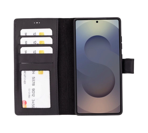 Samsung Galaxy S25 Ultra uyumlu, Hakiki Deri, El Yapımı, Cüzdanlı Kılıf, Mat Siyah Samsung Galaxy S25 Ultra uyumlu, Hakiki Deri, El Yapımı, Cüzdanlı Kılıf, Mat Siyah